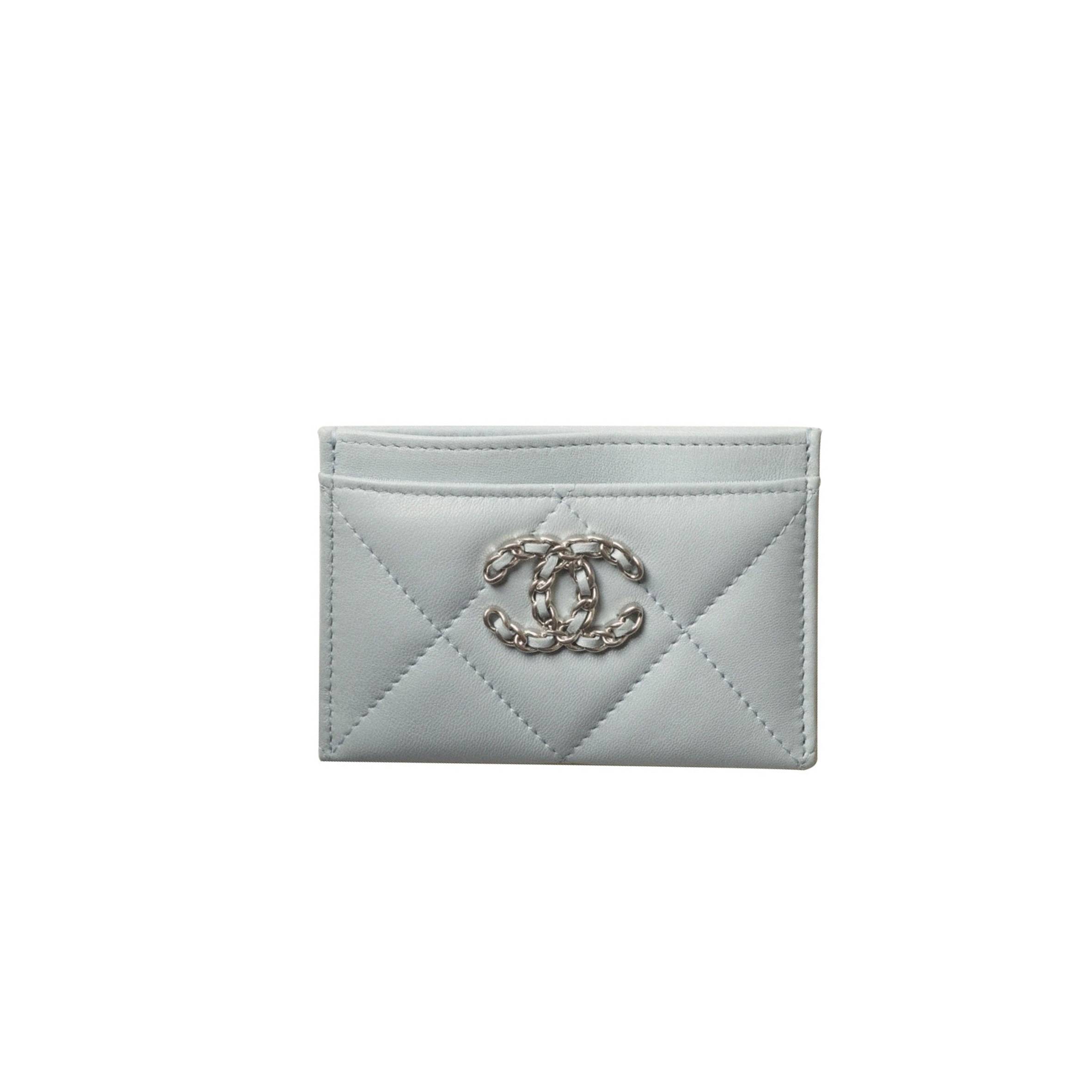 CHANEL CHANEL 19 CARD HOLDER SILVER HARDWARE  AP1167 B07327 NG752  (11.2*7.5*0.5cm)